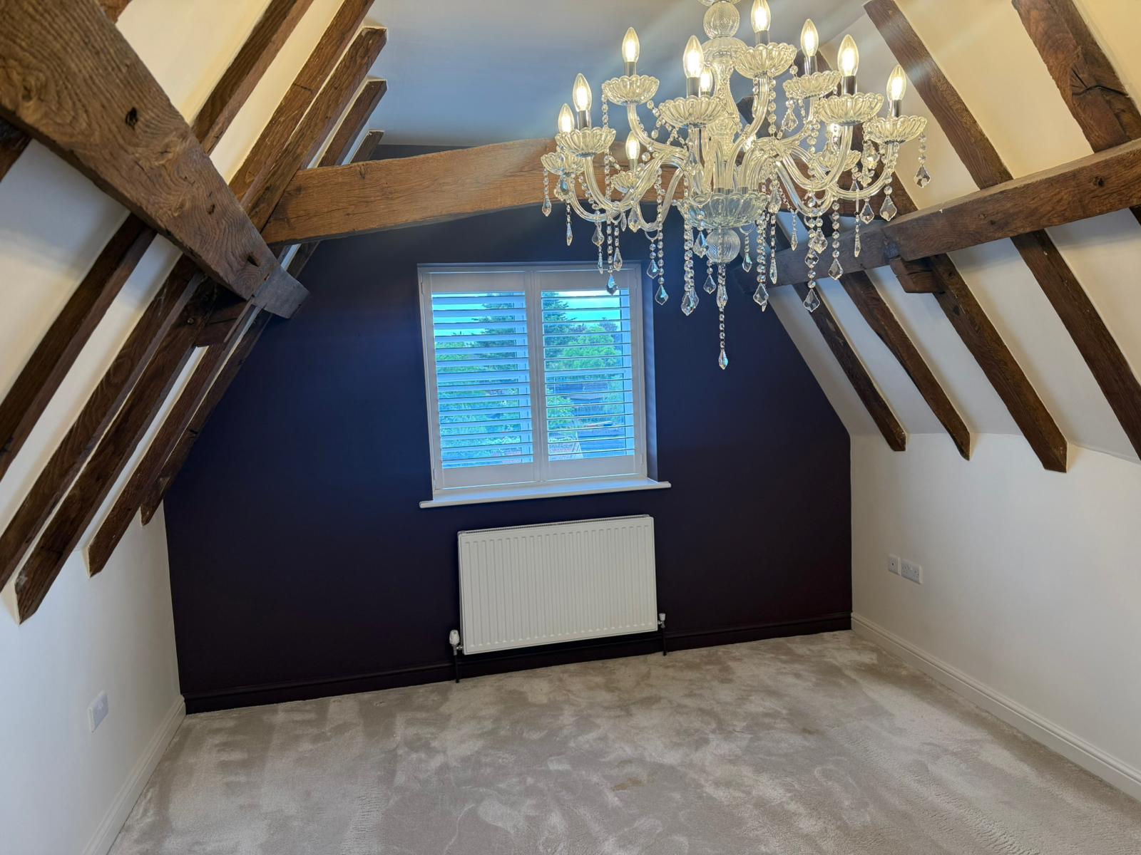 Vaulted oak A-frame beams